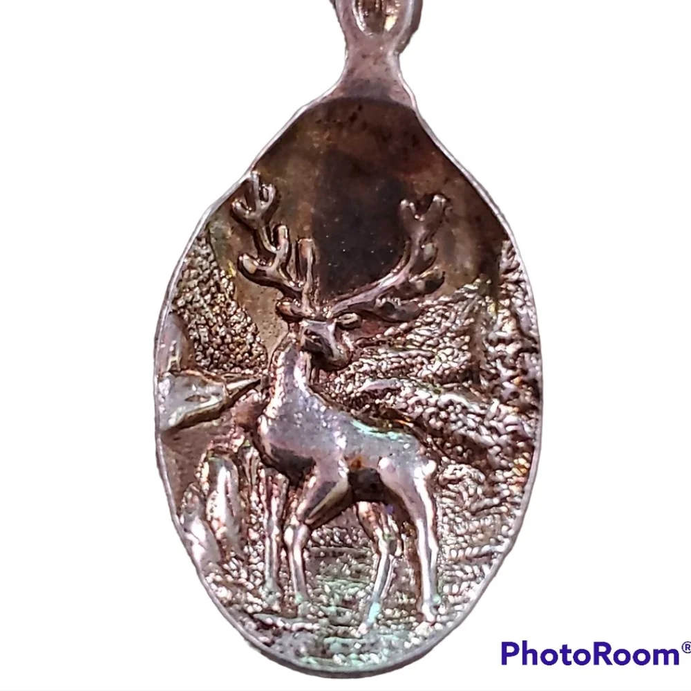 Collectable Big Buck Silver-Tone  Souvenir Deer Spoon 4.5
